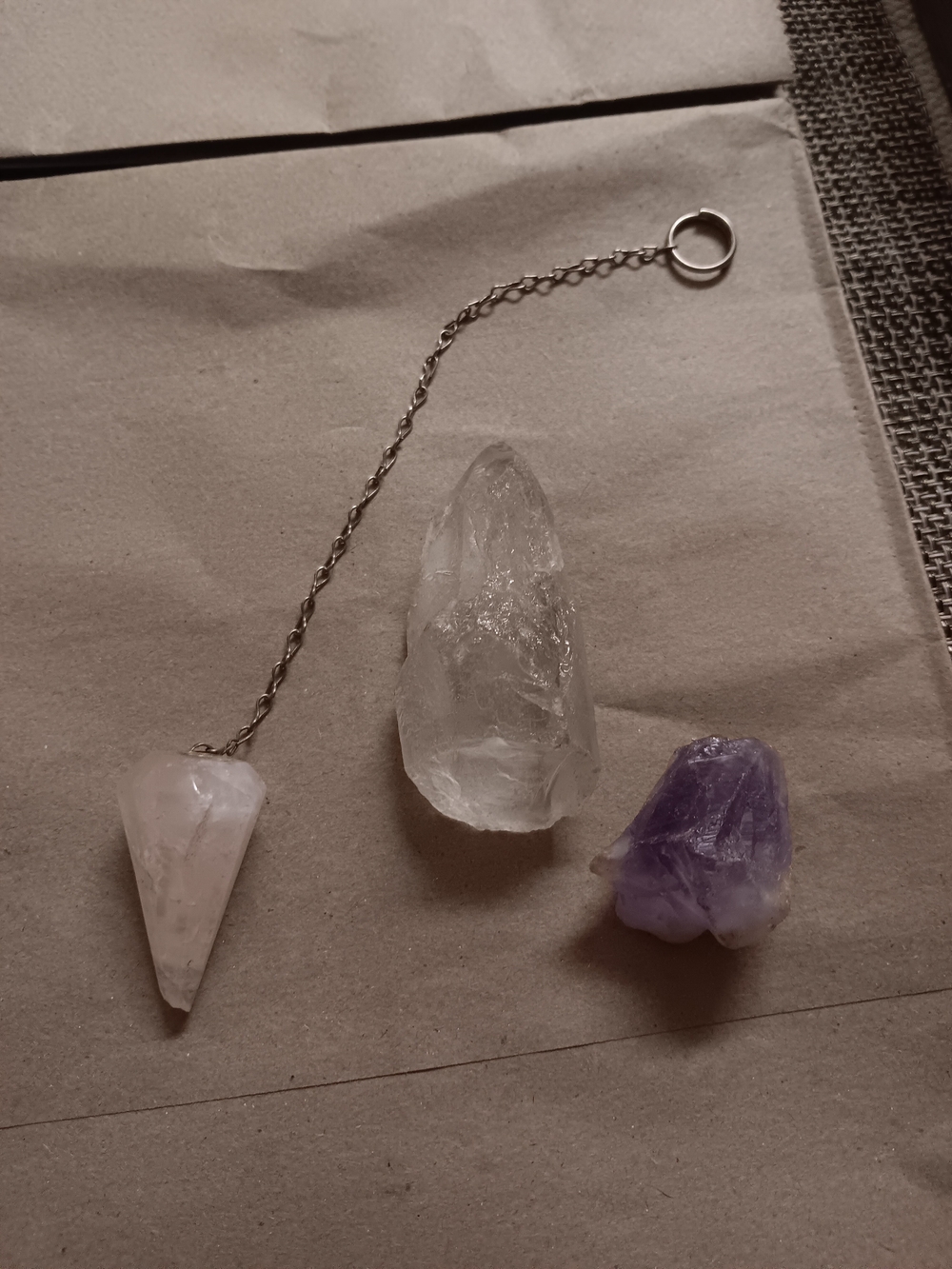 Crystal, Rose  Quartz & Amethyst Trio